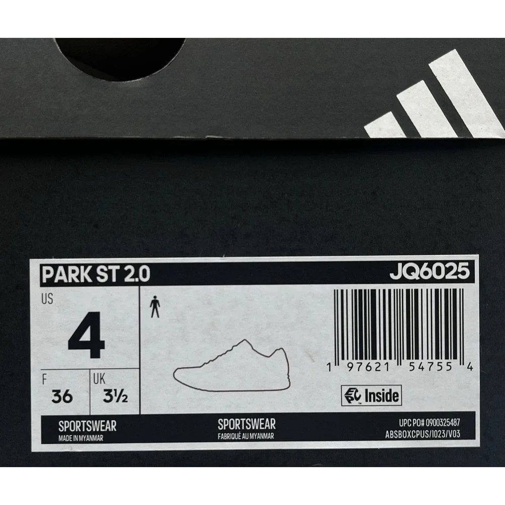 Adidas Park Street 2.0 Mens Youth Boys Retro Style Shoes White/Court Green/Gum